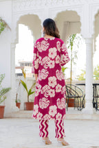 Pink Palm Straight Suit Set