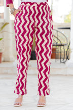 Pink Palm Straight Suit Set
