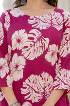 Pink Palm Straight Suit Set