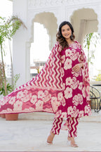 Pink Palm Straight Suit Set