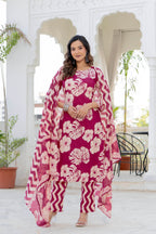 Pink Palm Straight Suit Set