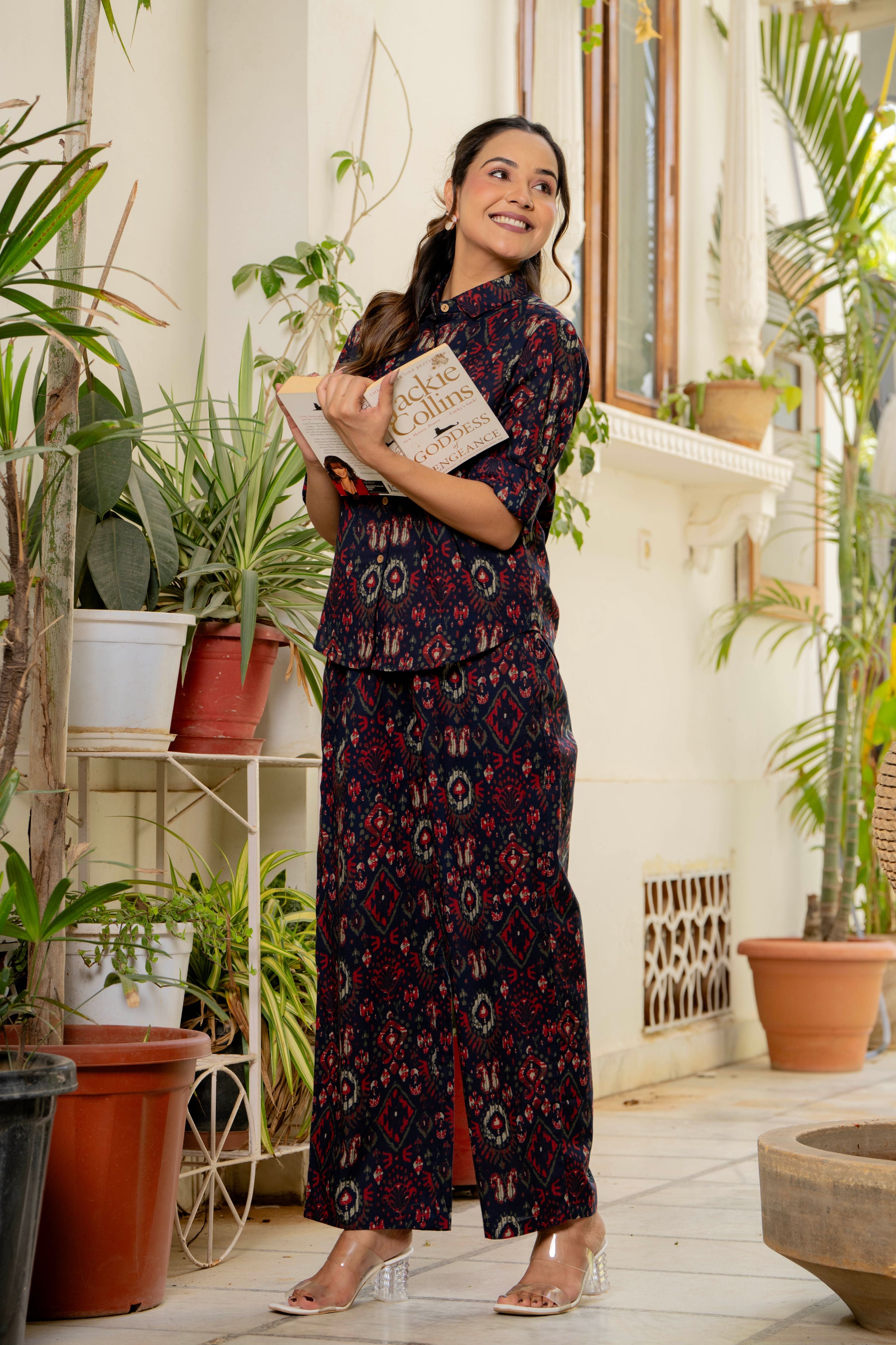 Ikkat Blue Co-Ord Set