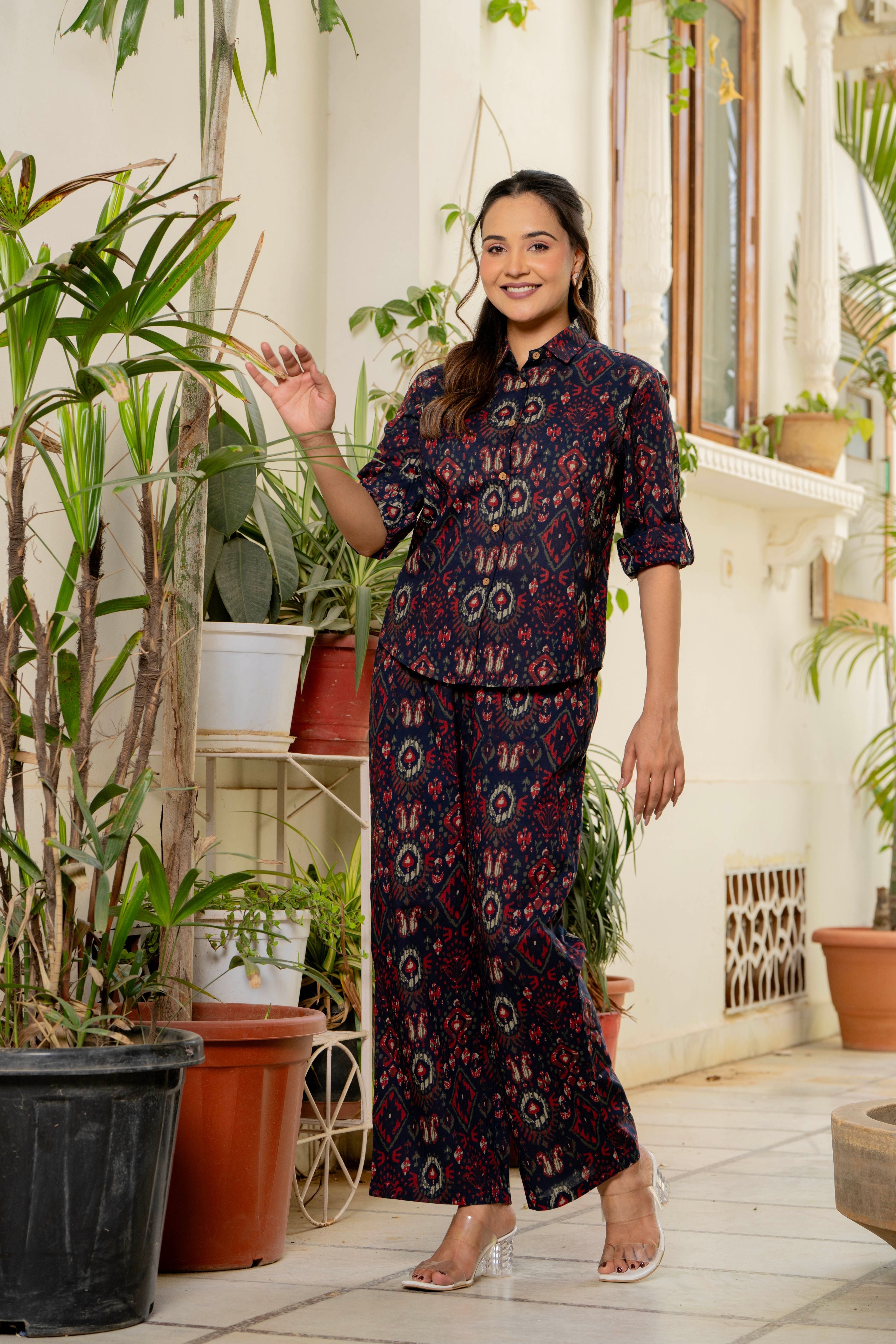 Ikkat Blue Co-Ord Set