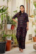 Ikkat Blue Co-Ord Set
