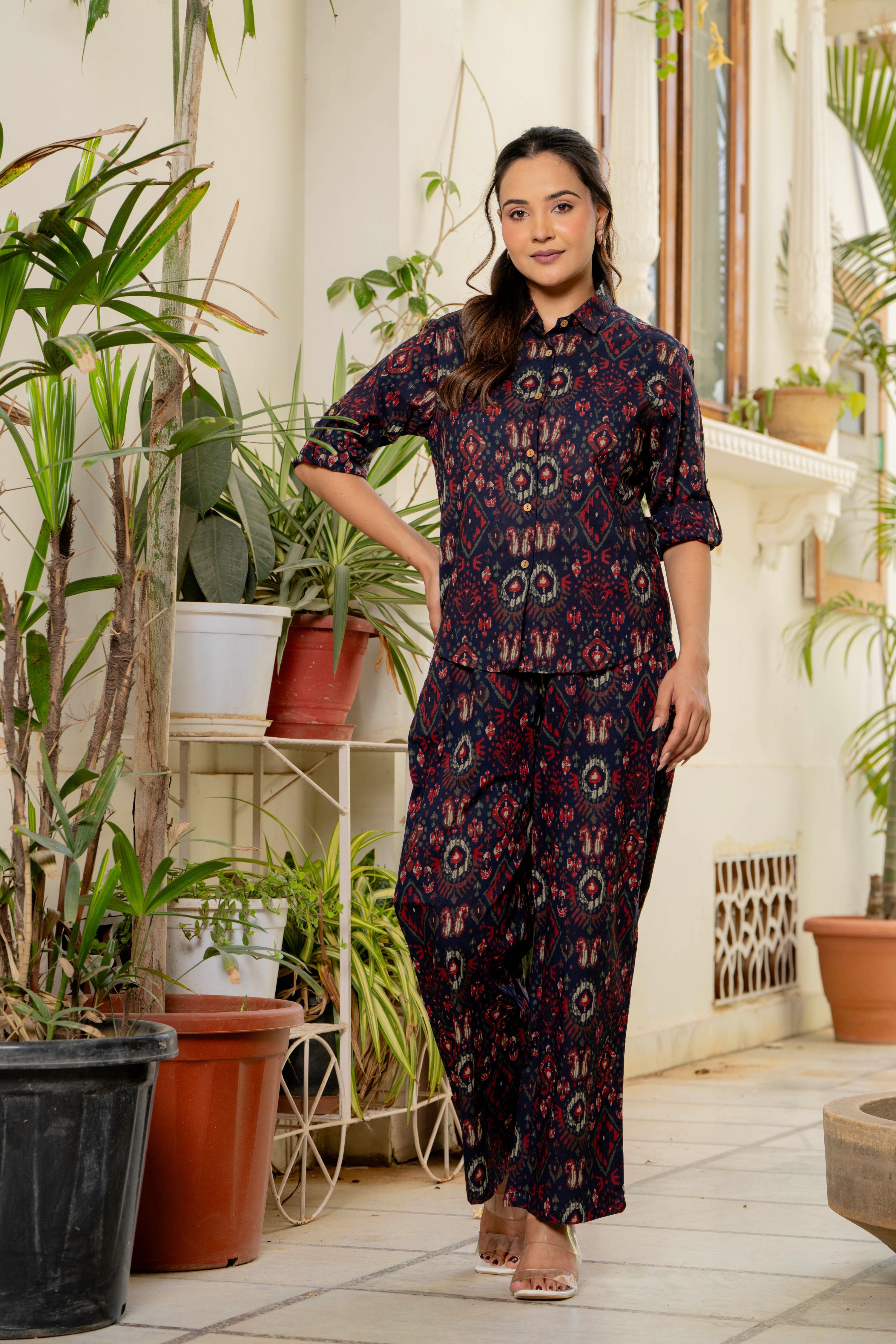 Ikkat Blue Co-Ord Set