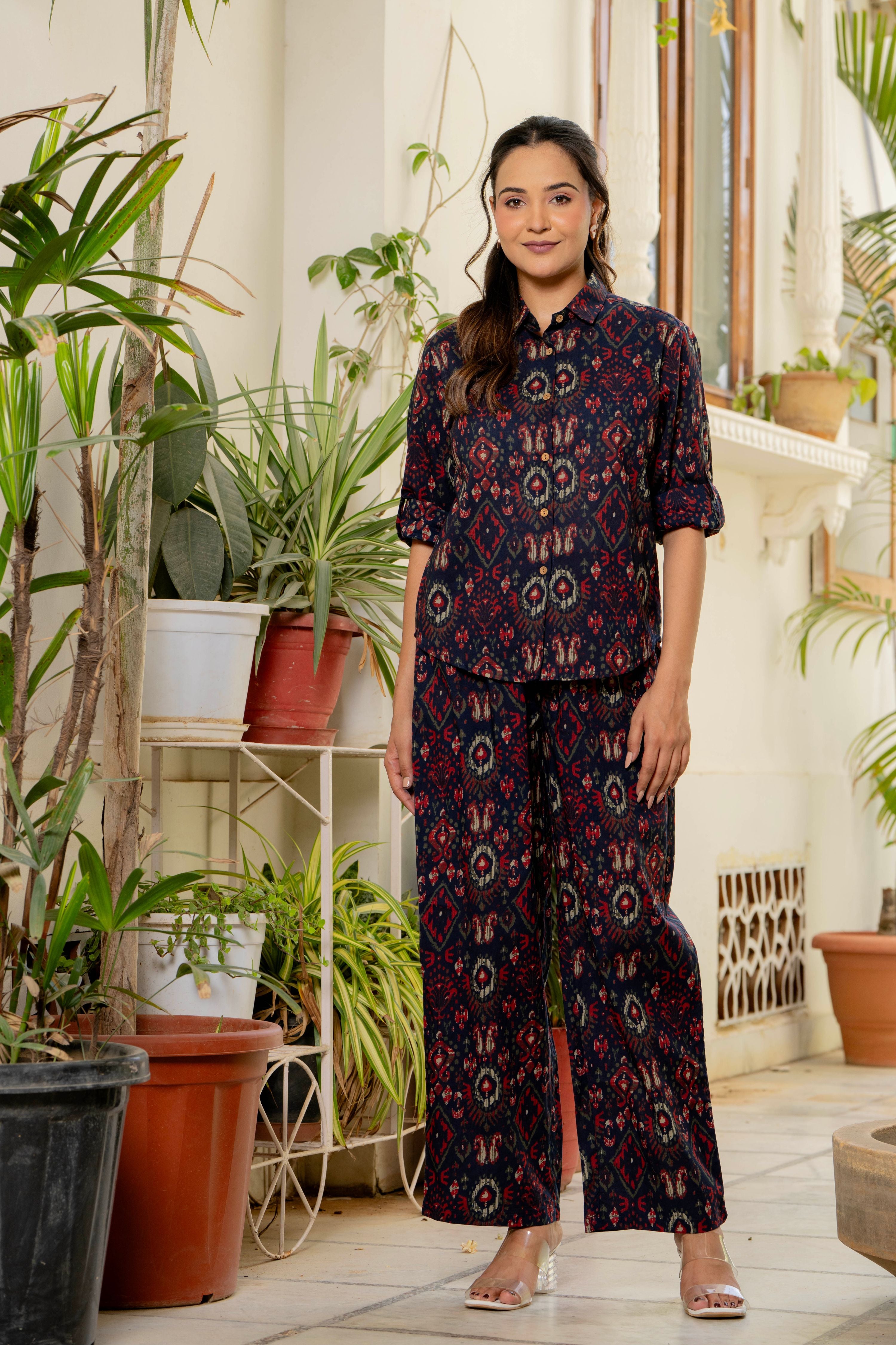 Ikkat Blue Co-Ord Set