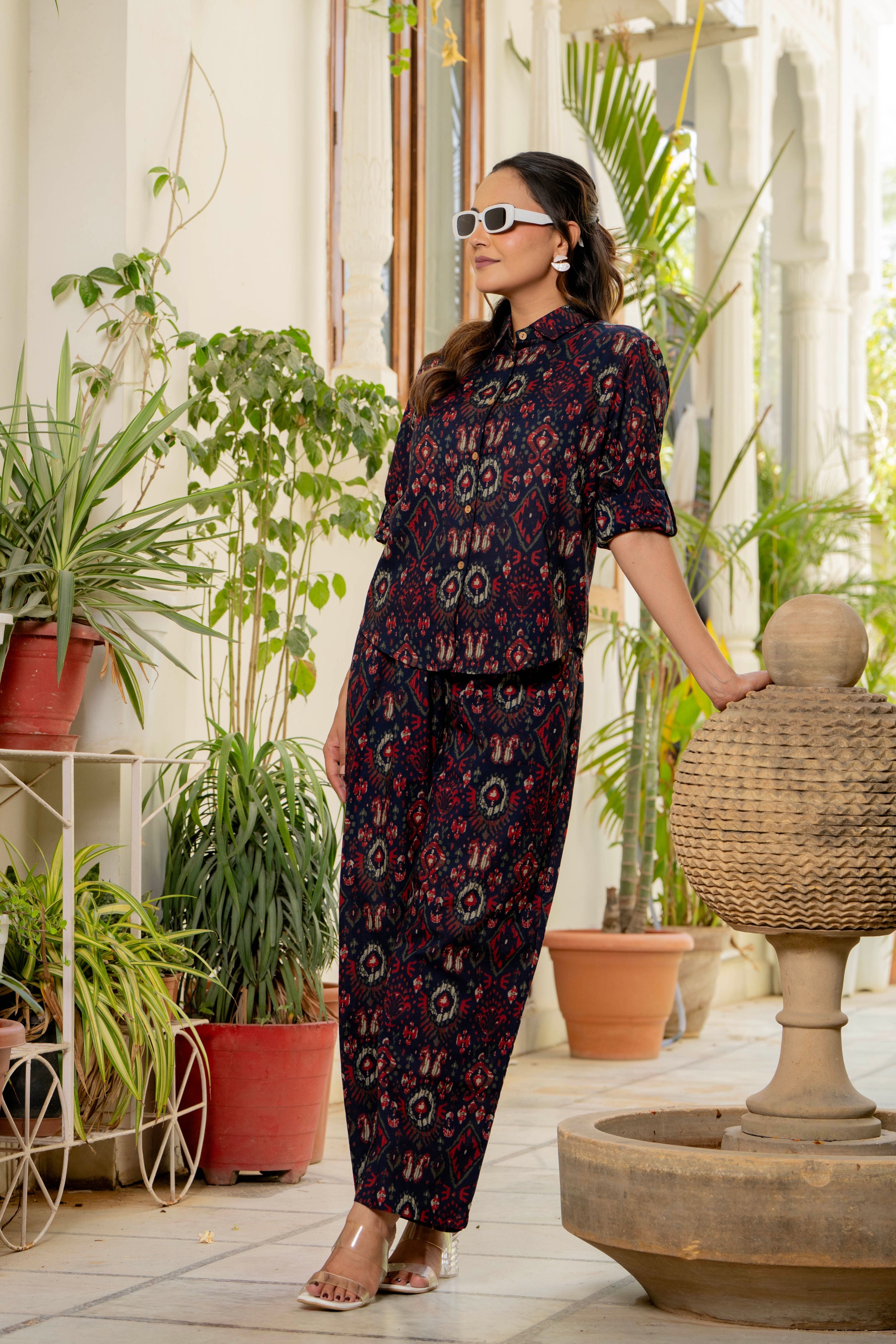 Ikkat Blue Co-Ord Set