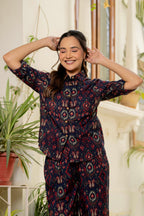 Ikkat Blue Co-Ord Set