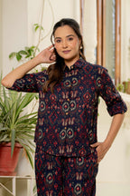 Ikkat Blue Co-Ord Set