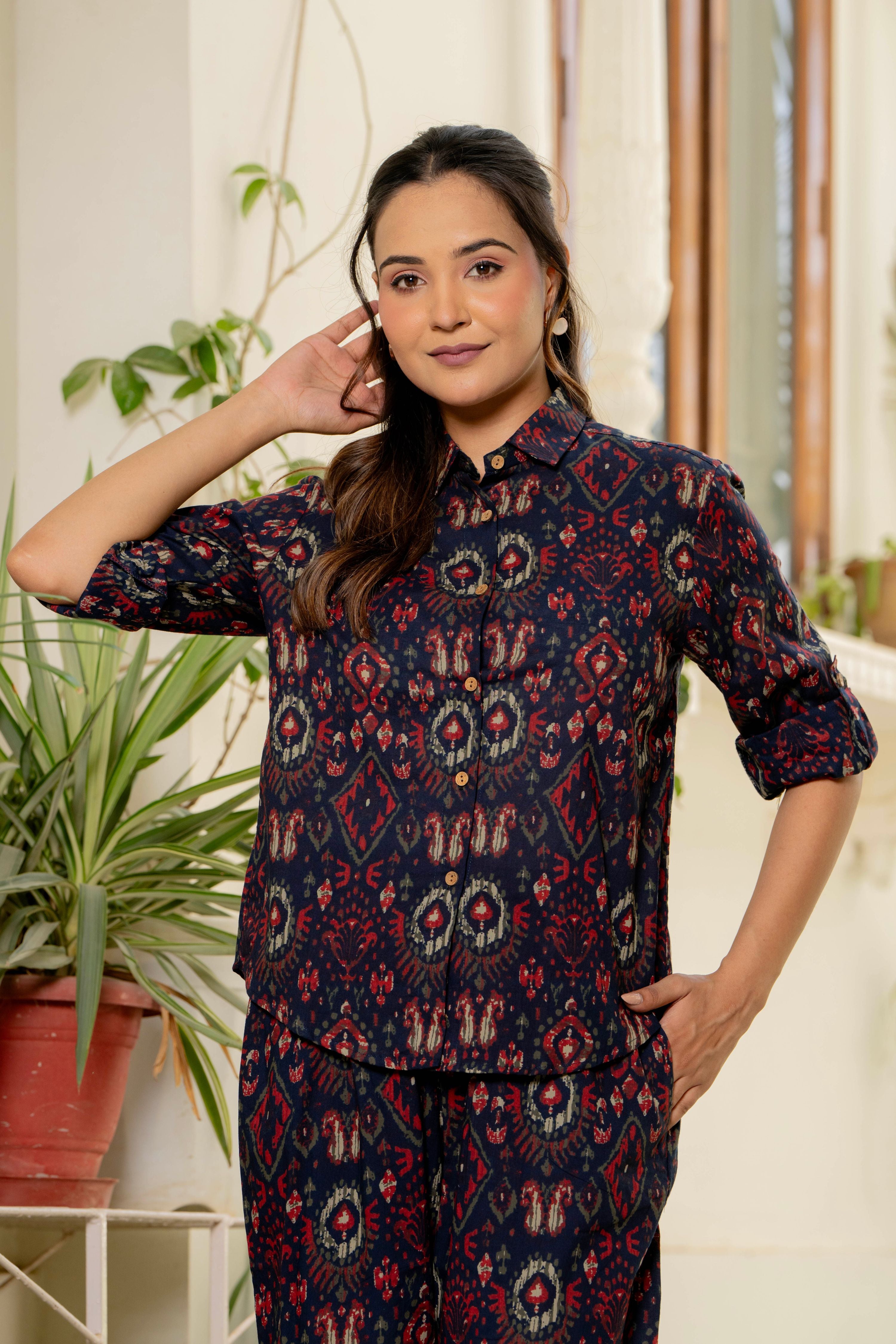 Ikkat Blue Co-Ord Set
