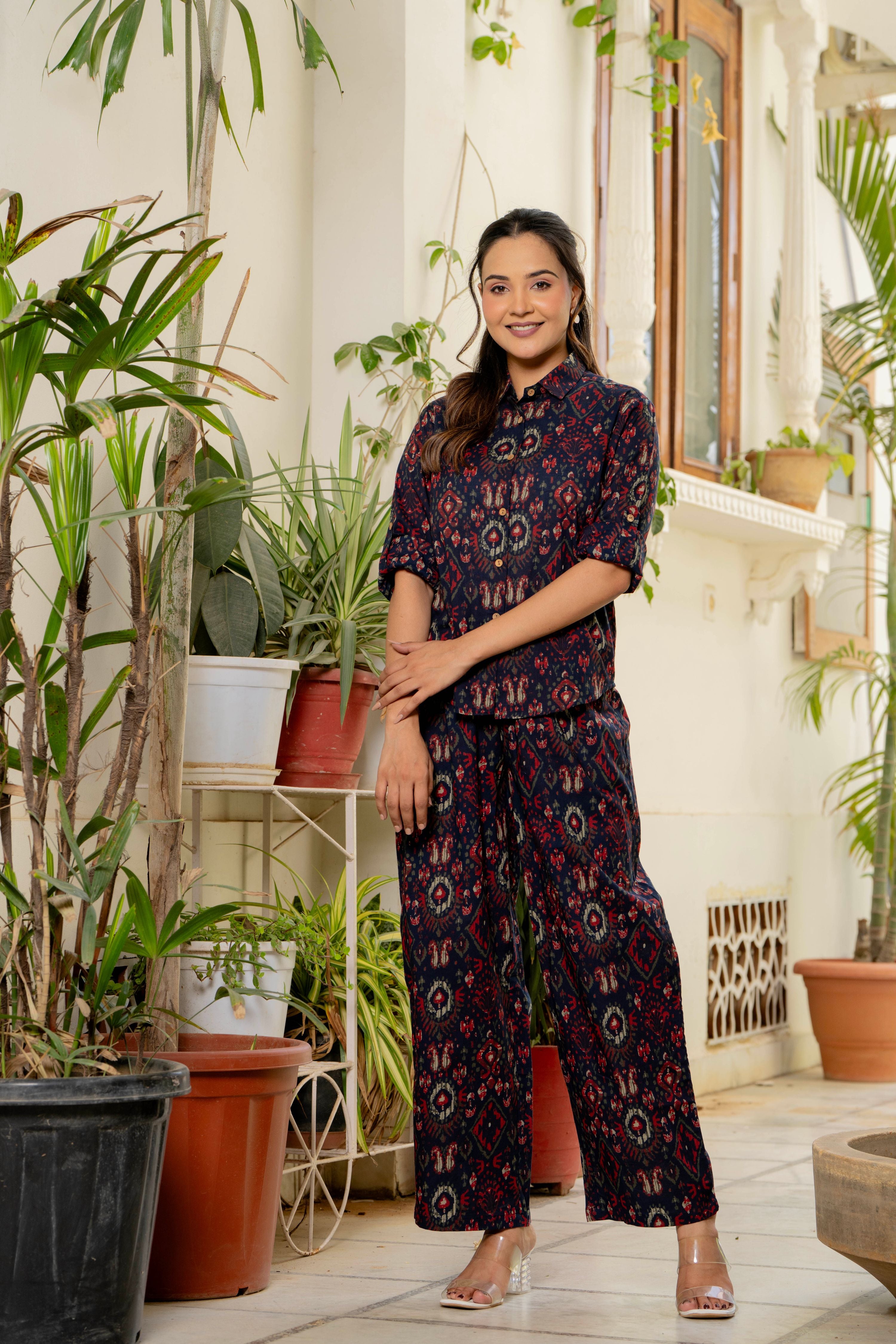 Ikkat Blue Co-Ord Set