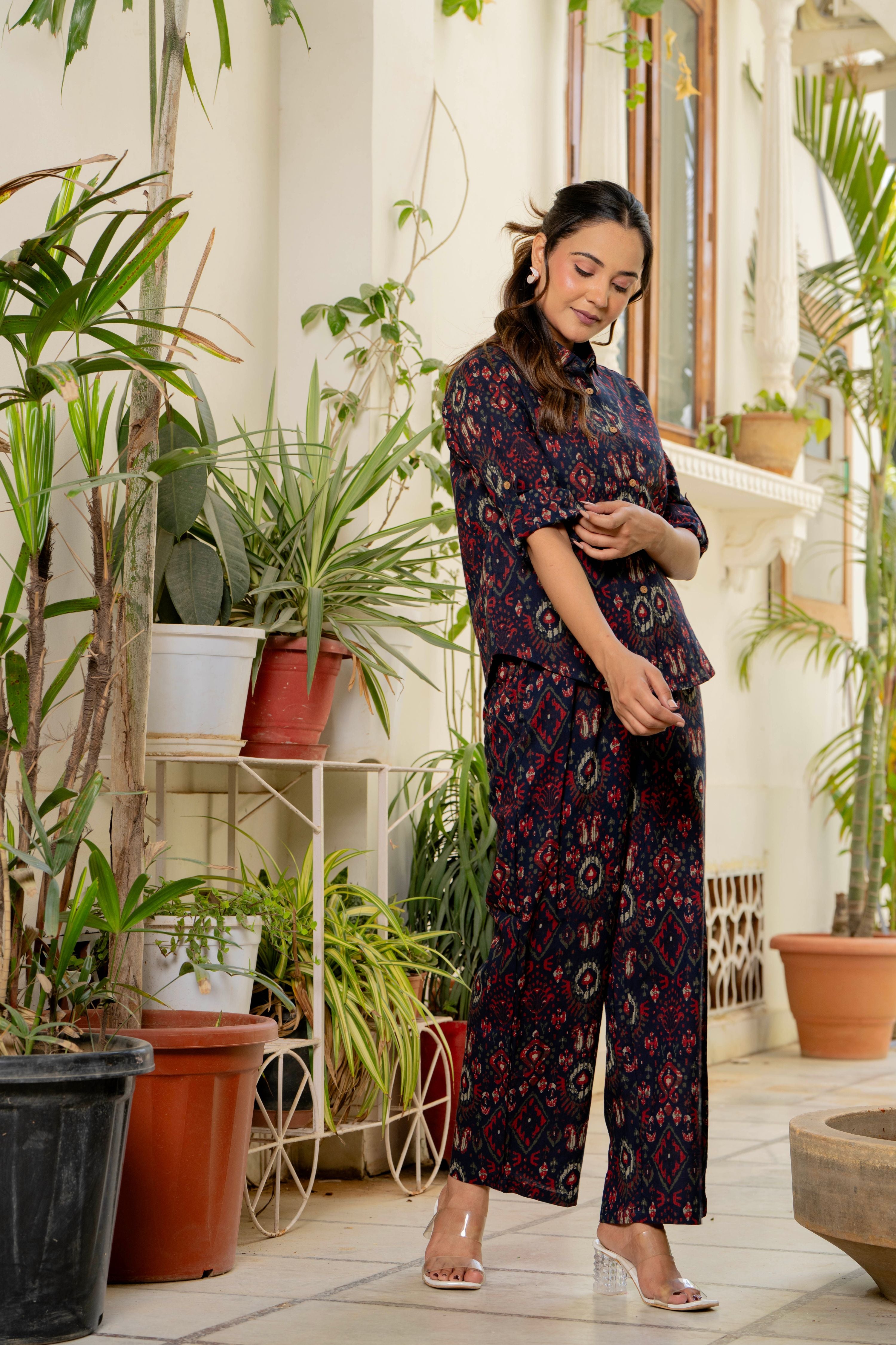 Ikkat Blue Co-Ord Set