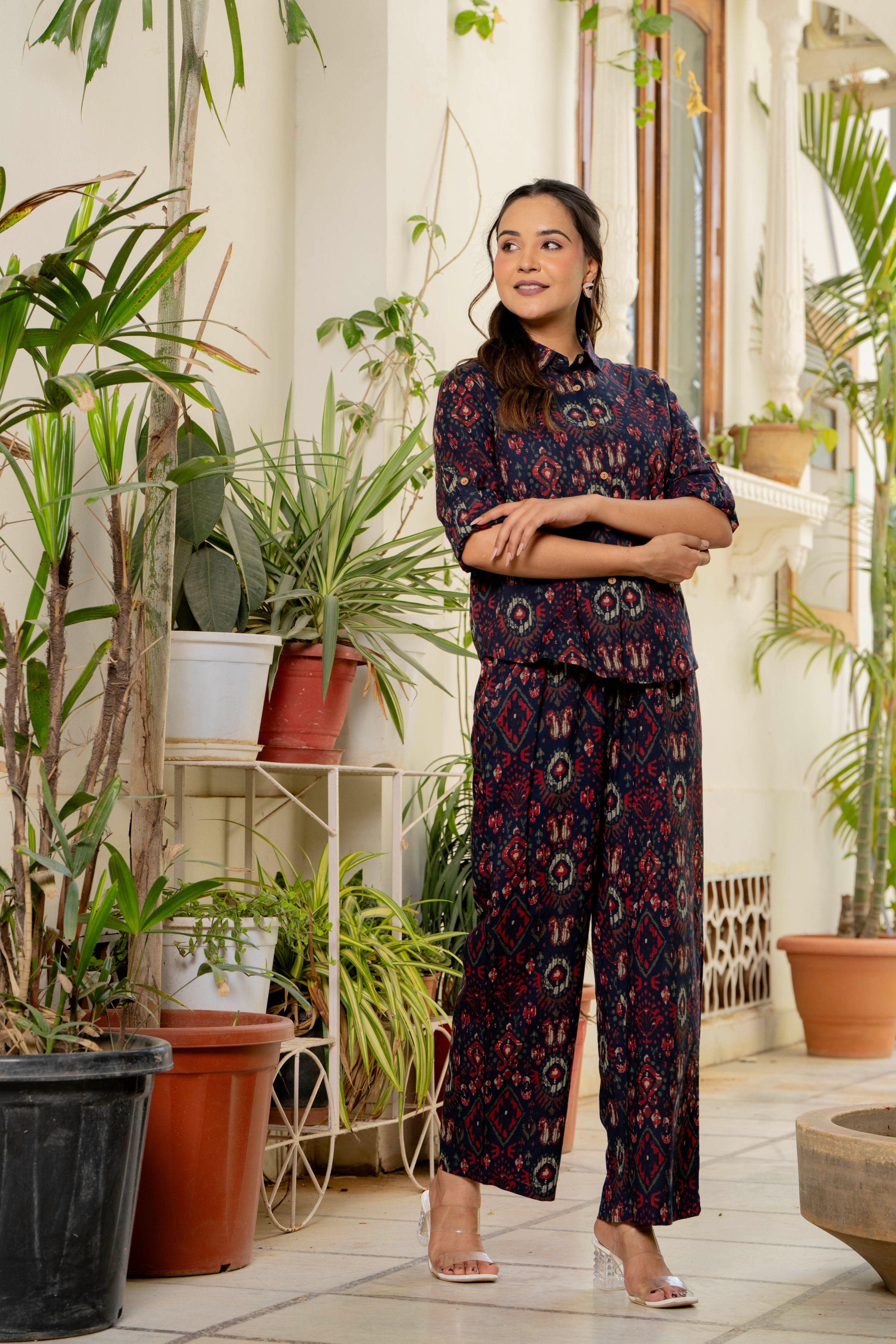 Ikkat Blue Co-Ord Set