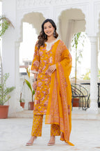 Mustard Blossom Straight Suit Set