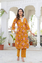 Mustard Blossom Straight Suit Set
