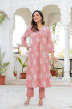 Rosette Lilac Pink Anarkali Suit Set