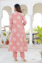 Rosette Lilac Pink Anarkali Suit Set