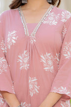 Rosette Lilac Pink Anarkali Suit Set