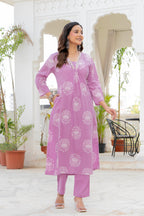 Pearl Lavender Bloom Anarkali Suit Set