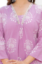 Pearl Lavender Bloom Anarkali Suit Set