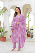 Pearl Lavender Bloom Anarkali Suit Set