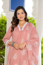 Solid Lilac Pink Anarkali Suit Set