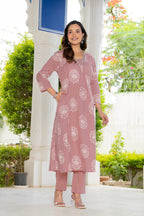 Pearl Dusty Rose Pink Anarkali Suit Set
