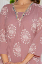 Pearl Dusty Rose Pink Anarkali Suit Set