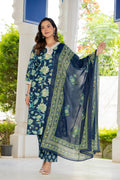 Blue Blossom Straight Suit Set