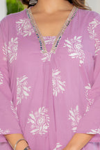 Rosette Lavender Bloom Anarkali Suit Set