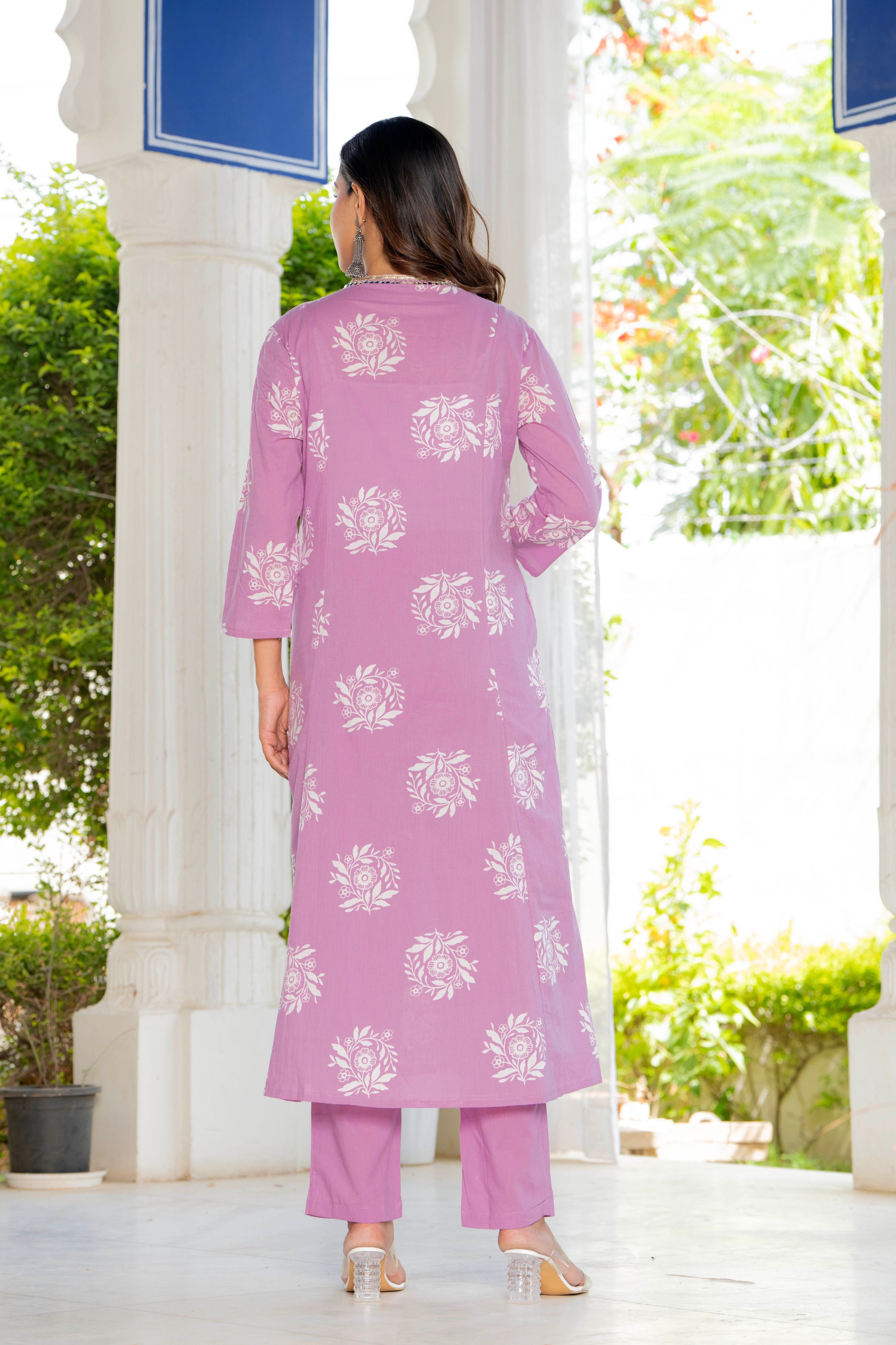 Rosette Lavender Bloom Anarkali Suit Set