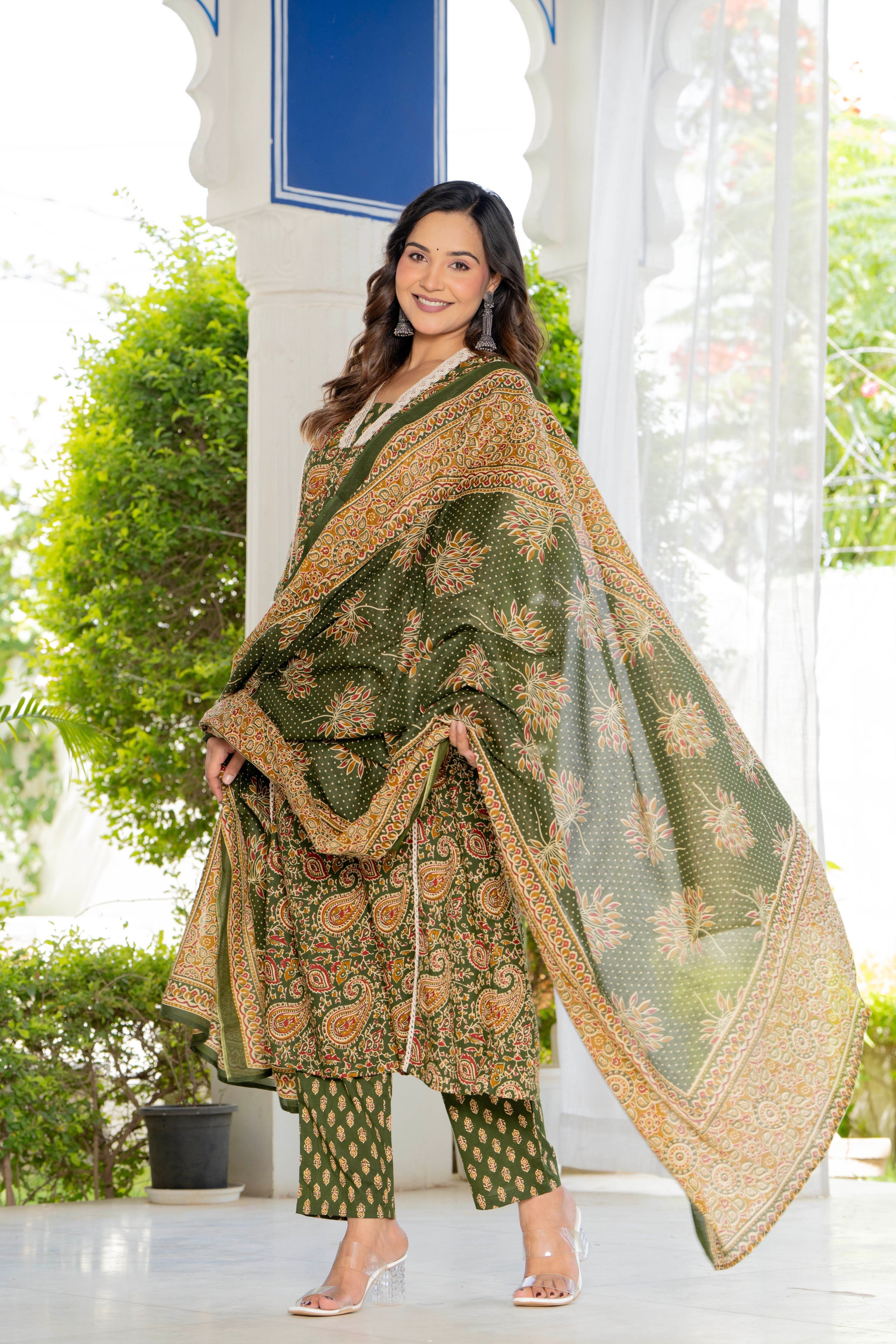Neelam Green Anarkali Suit Set