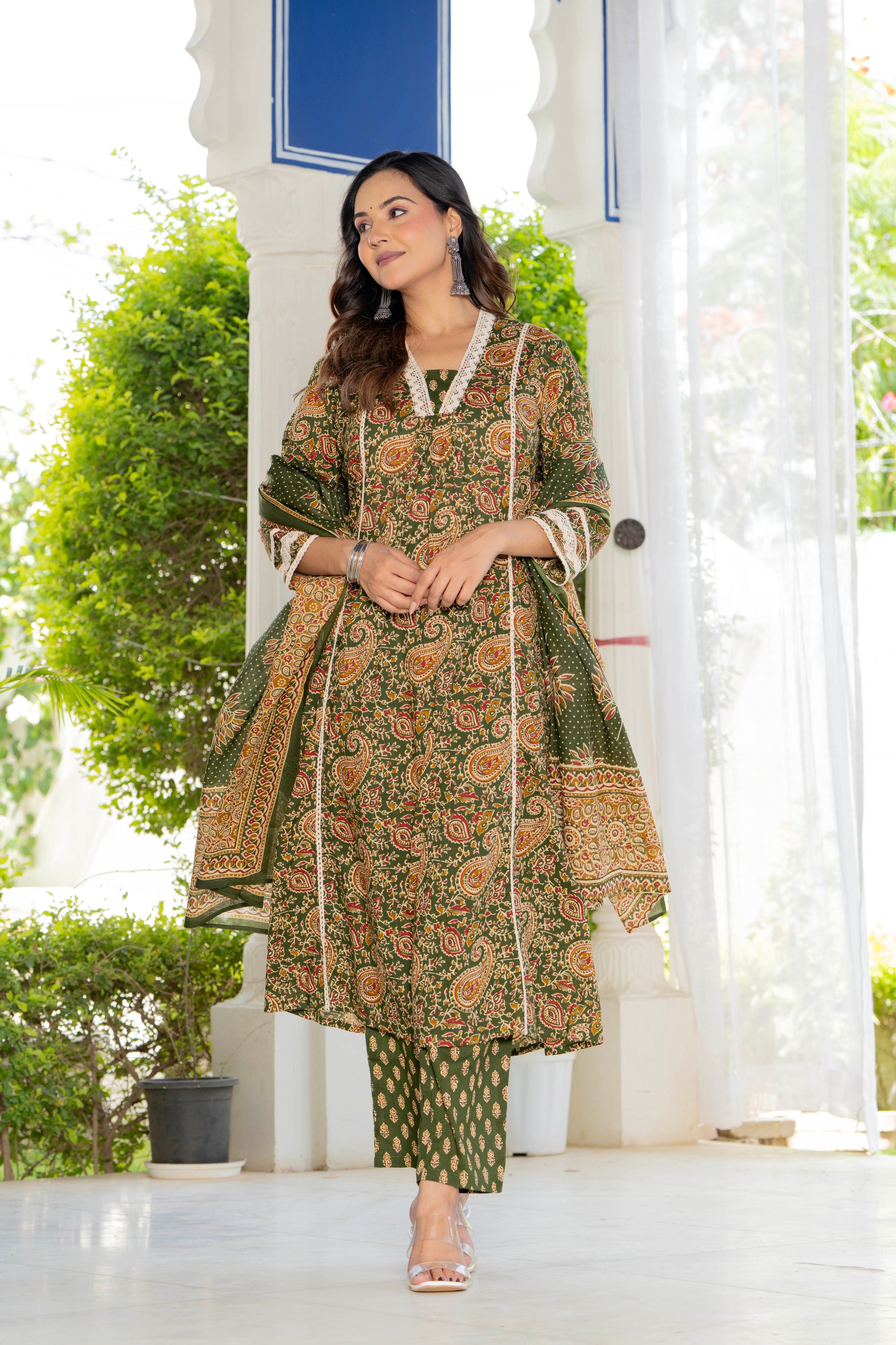 Neelam Green Anarkali Suit Set