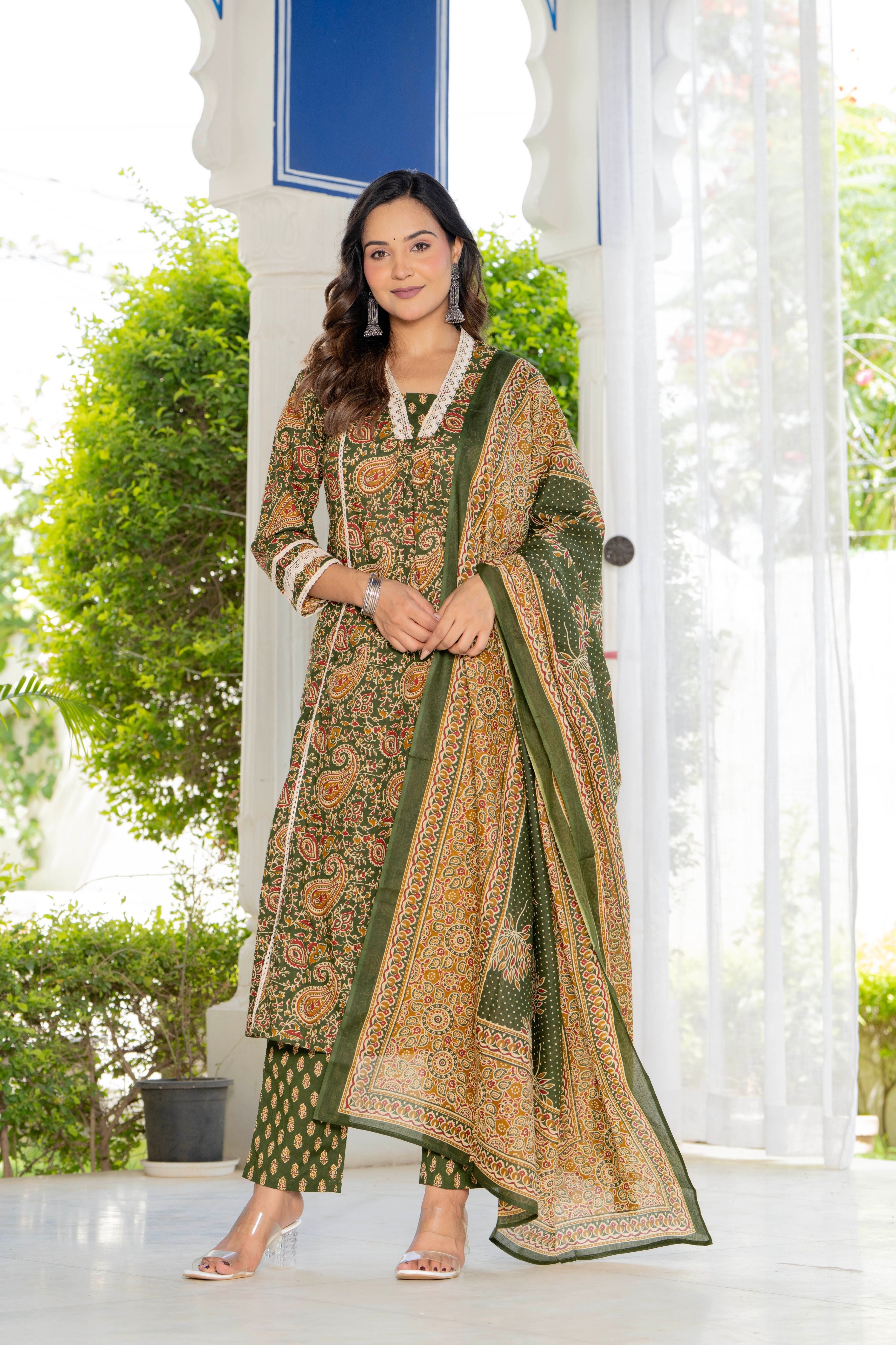 Neelam Green Anarkali Suit Set