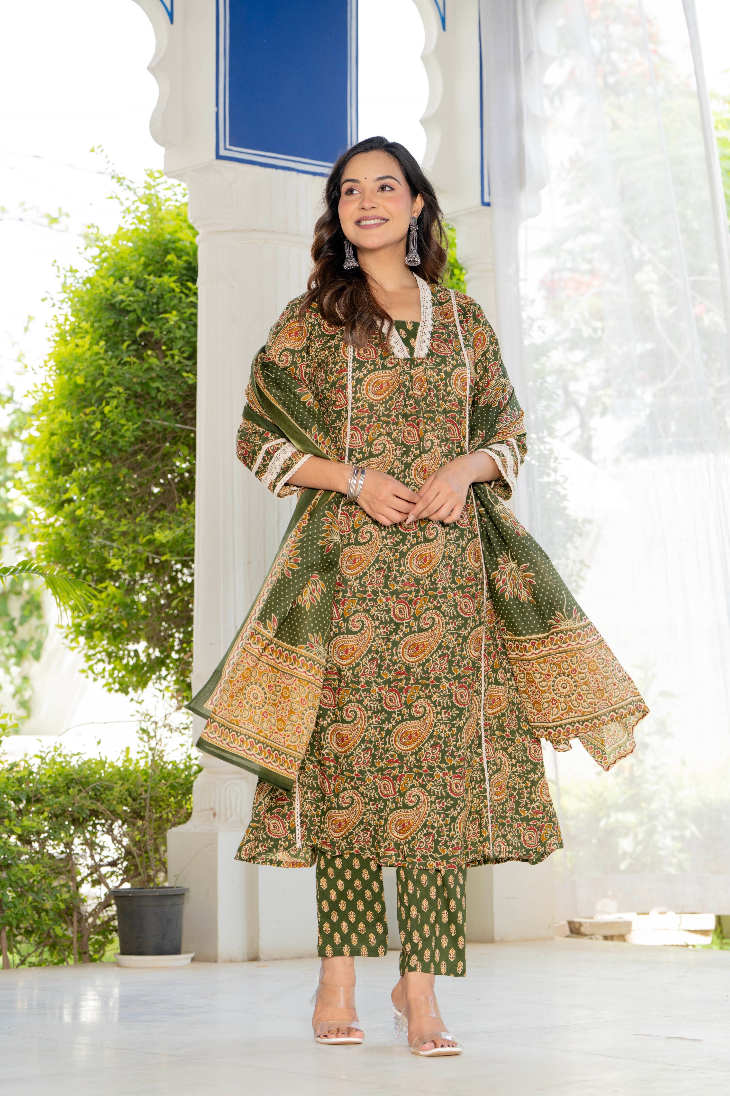 Neelam Green Anarkali Suit Set