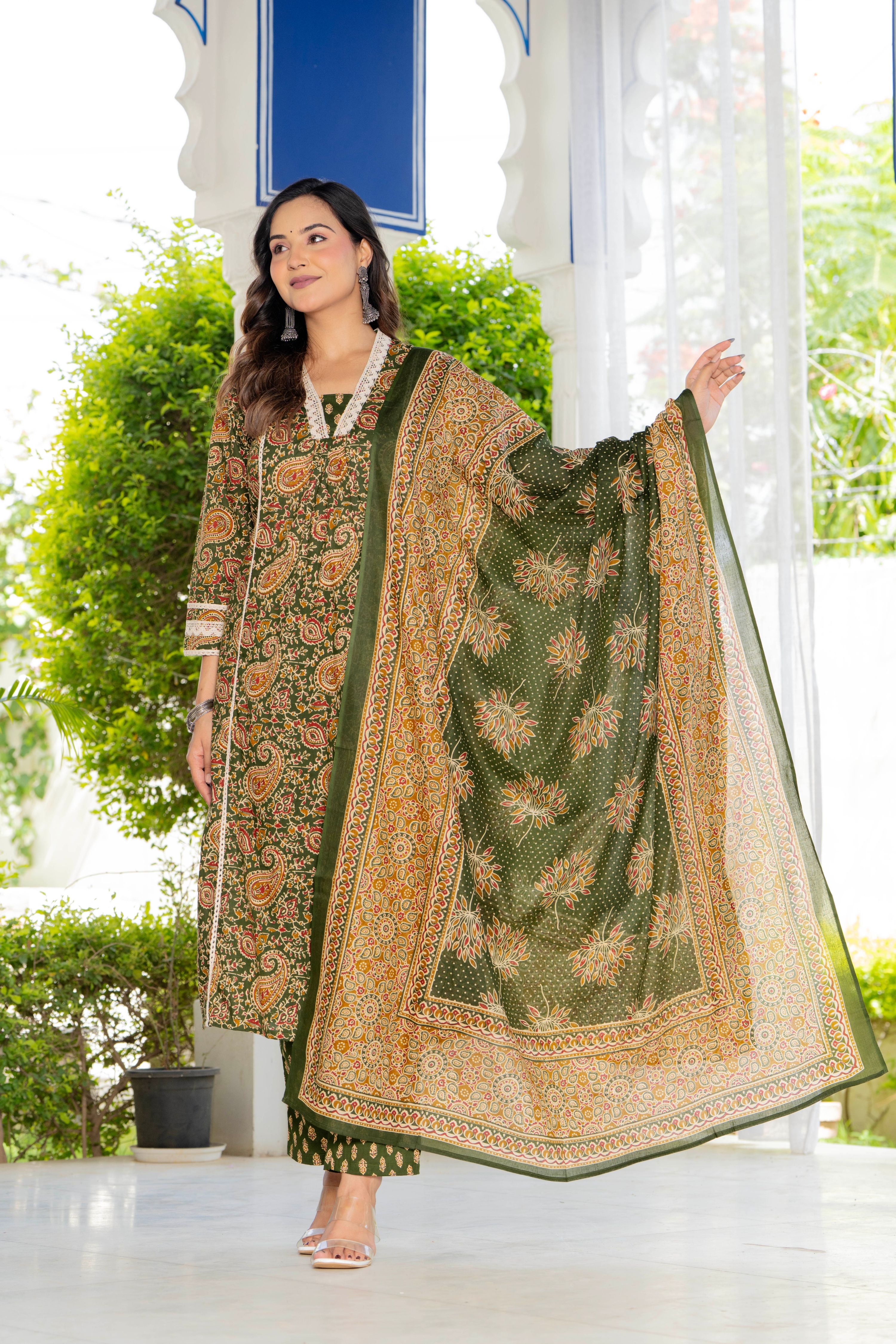 Neelam Green Anarkali Suit Set
