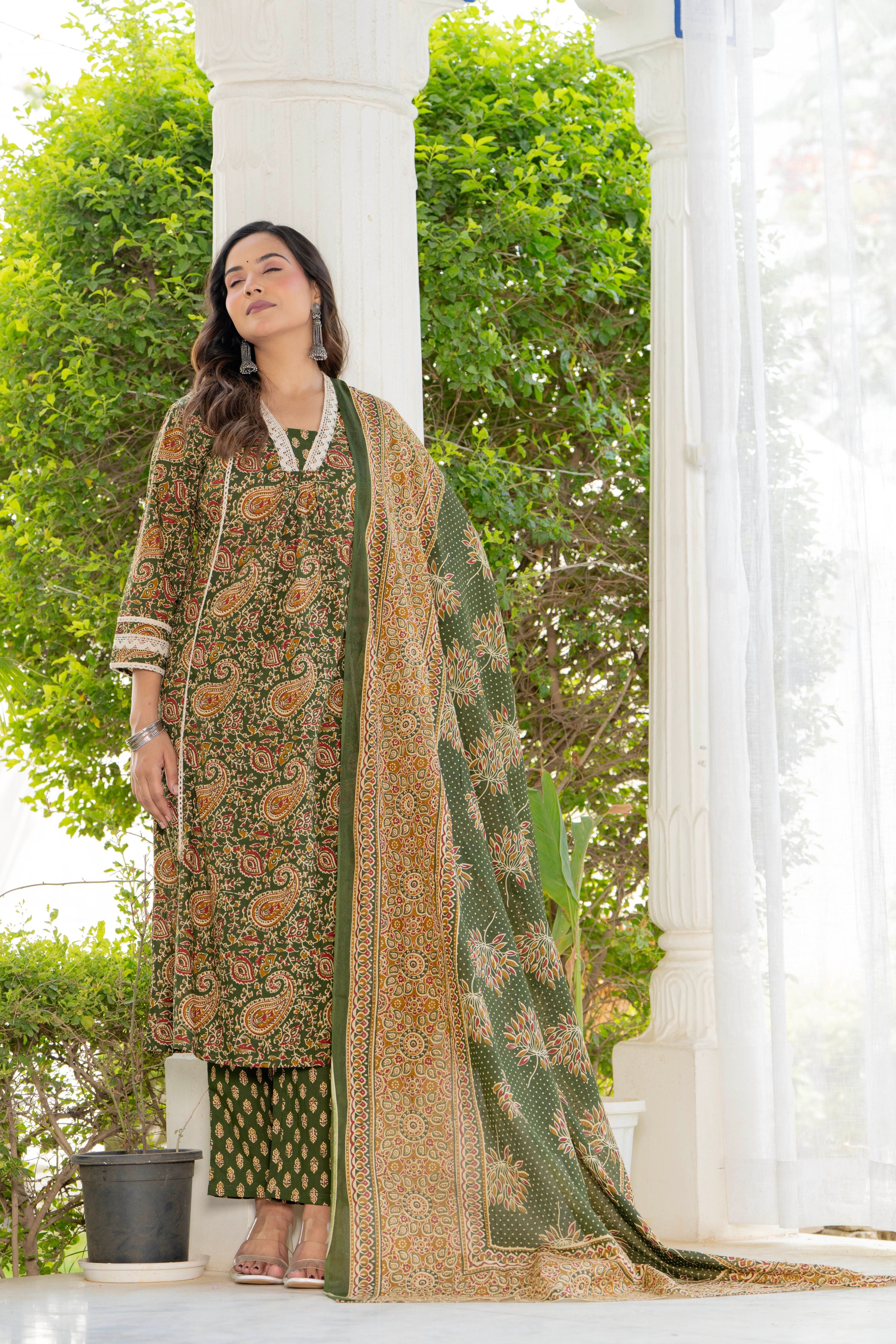 Neelam Green Anarkali Suit Set
