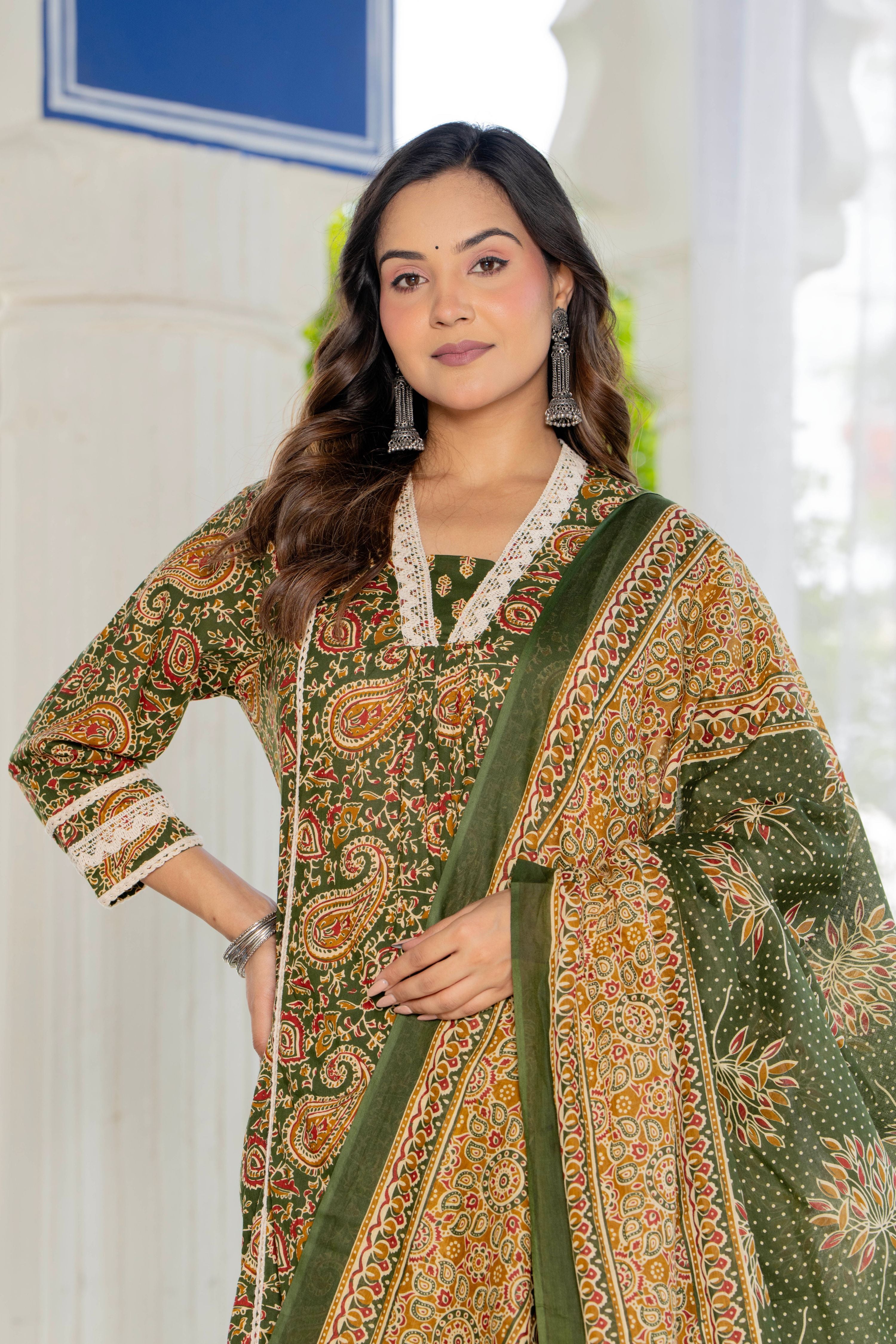 Neelam Green Anarkali Suit Set