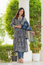 Neelam Blue Anarkali Suit Set
