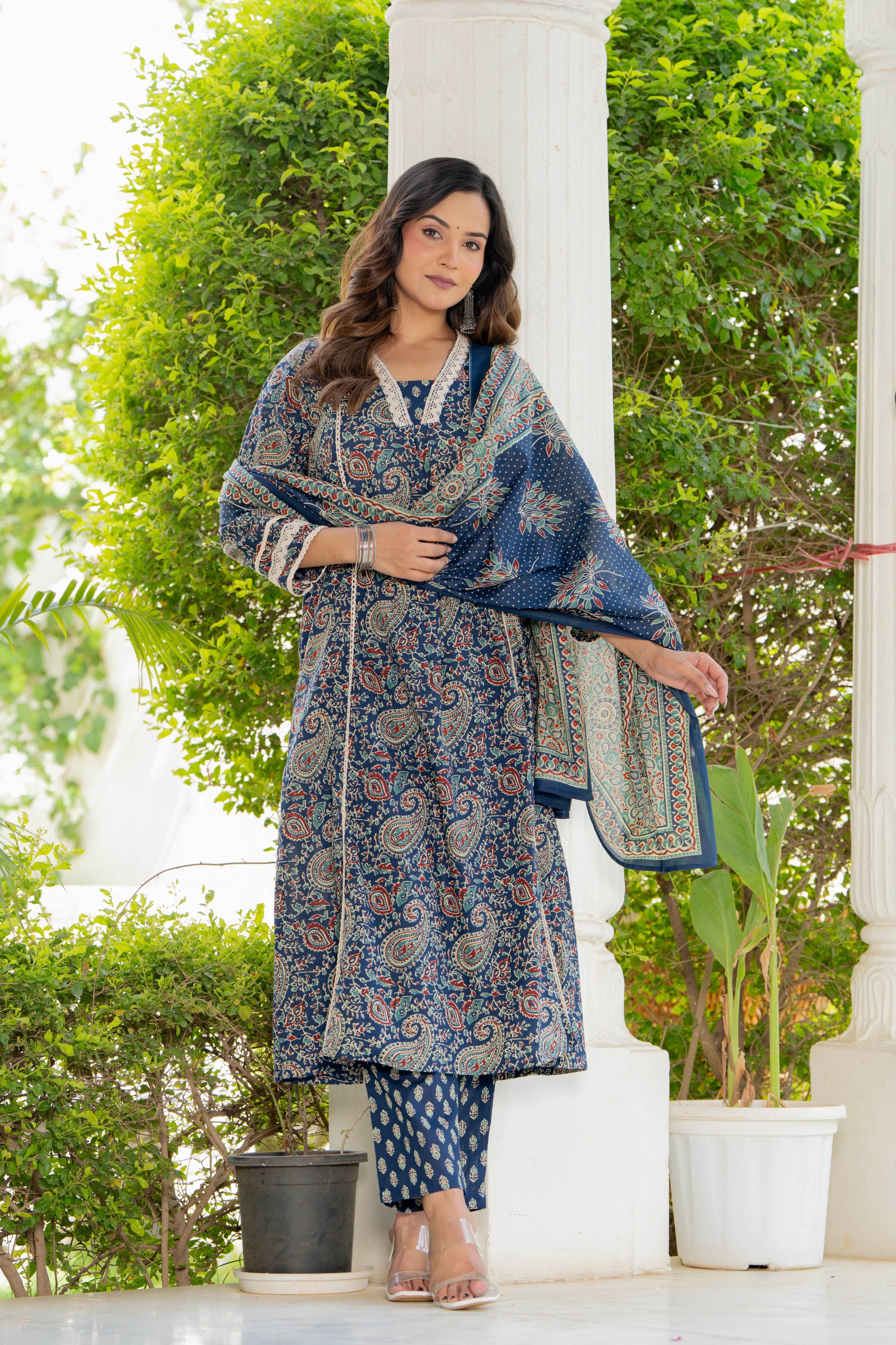 Neelam Blue Anarkali Suit Set