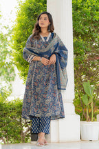 Neelam Blue Anarkali Suit Set