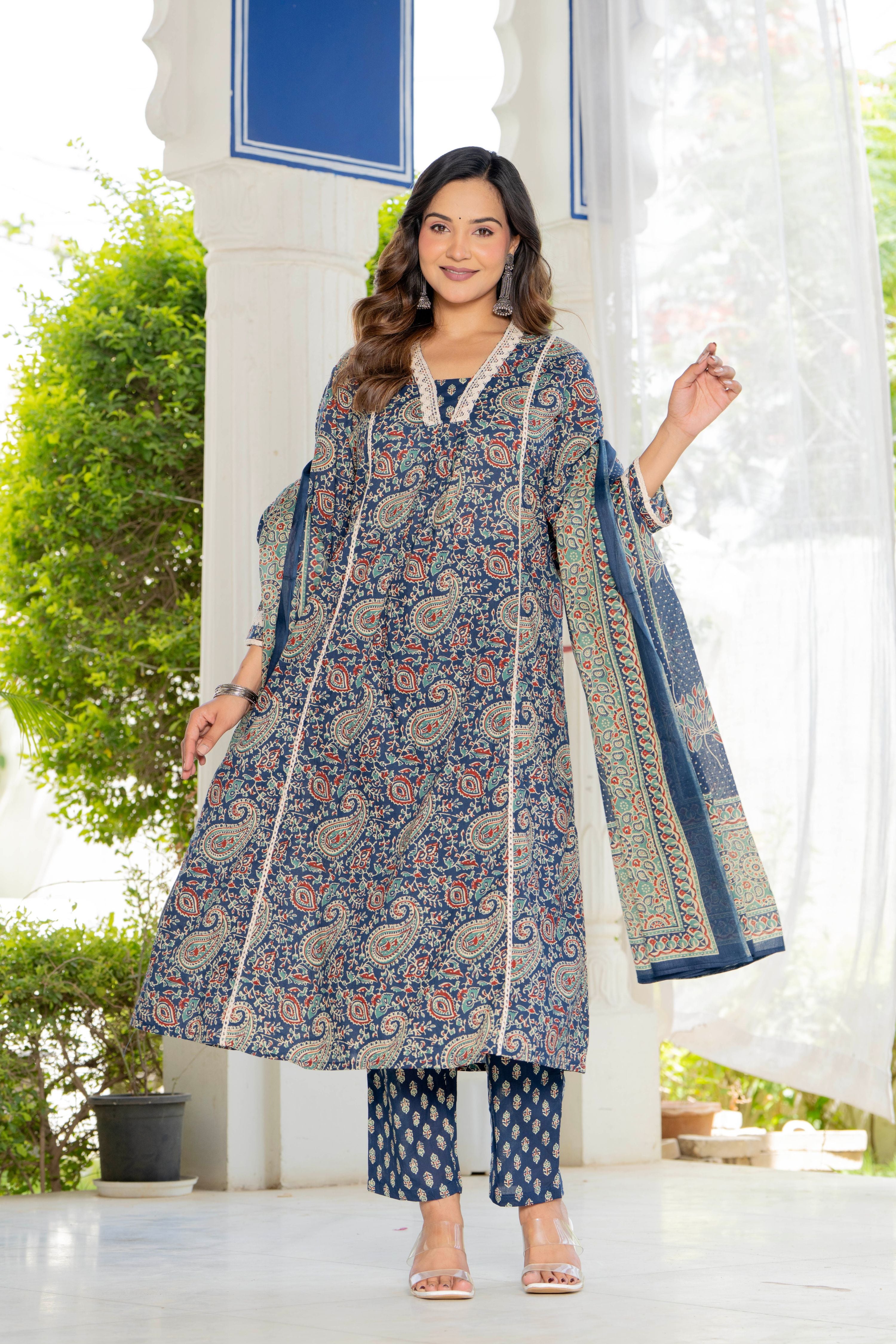 Neelam Blue Anarkali Suit Set