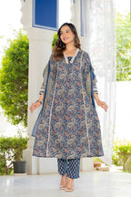 Neelam Blue Anarkali Suit Set