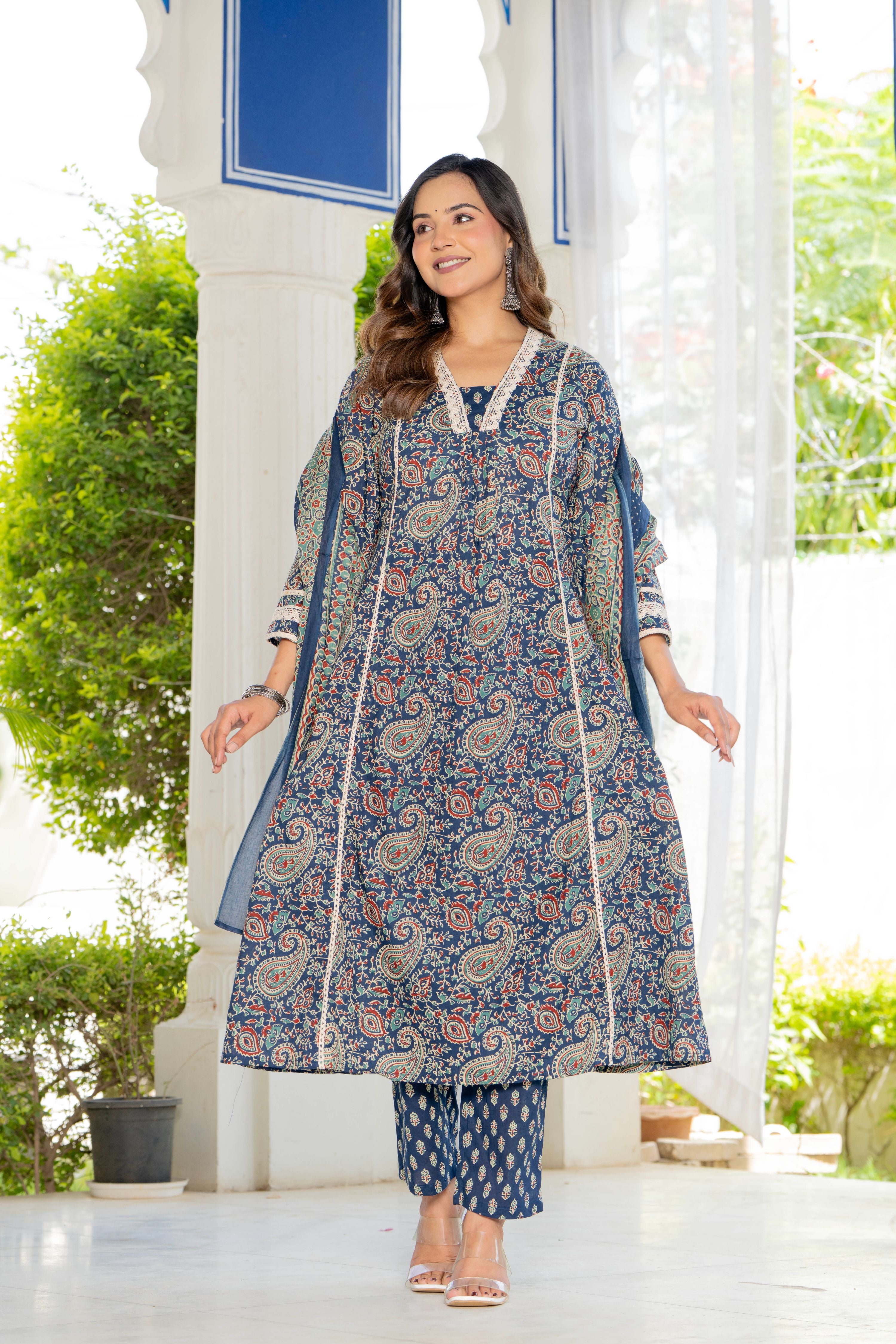 Neelam Blue Anarkali Suit Set