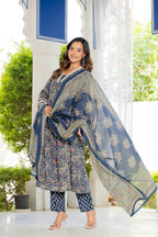 Neelam Blue Anarkali Suit Set