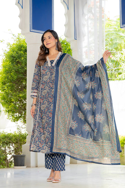 Neelam Blue Anarkali Suit Set