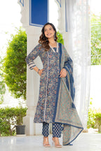 Neelam Blue Anarkali Suit Set