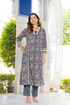 Neelam Blue Anarkali Suit Set