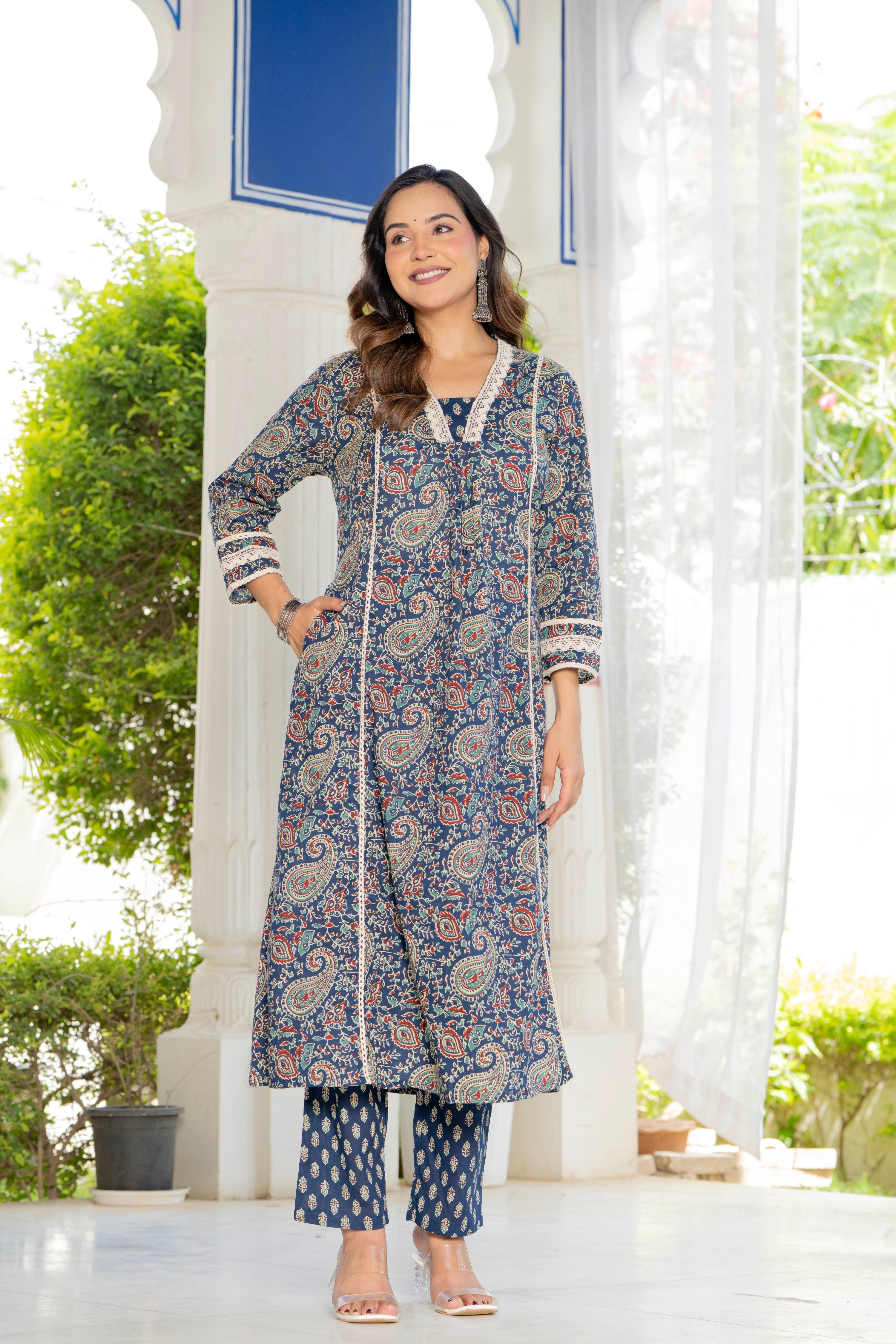 Neelam Blue Anarkali Suit Set