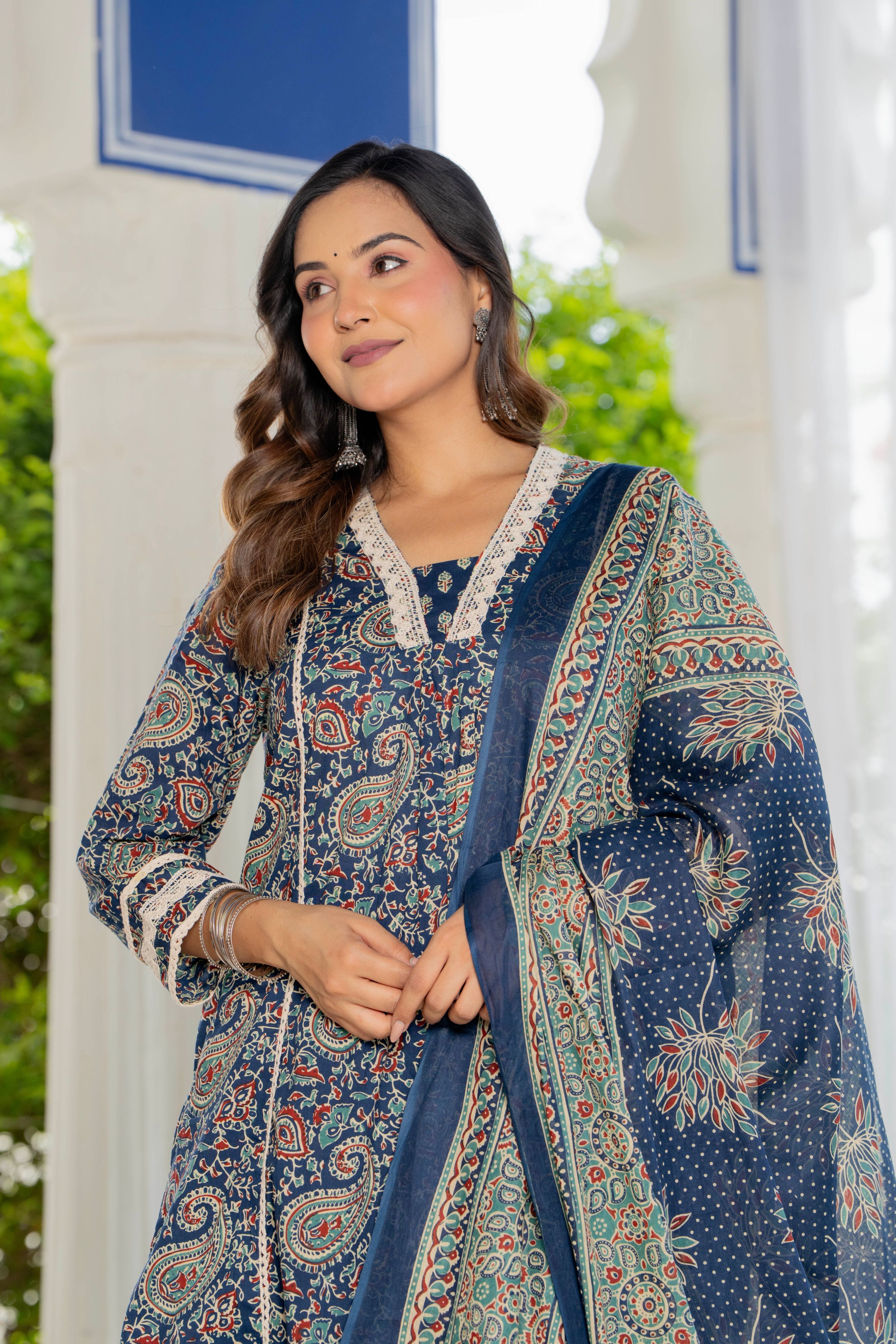 Neelam Blue Anarkali Suit Set